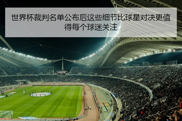 世界杯裁判名单公布后这些细节比球星对决更值得每个球迷关注